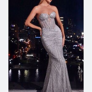 Ladivine strapless beaded gown